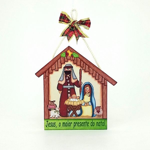 PLACA – Jesus, o maior presente do natal. – Folk Art